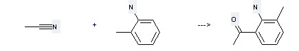 Ethanone,1-(2-amino-3-methylphenyl)- can be obtained by 2-Mmethyl-aniline and Acetonitrile